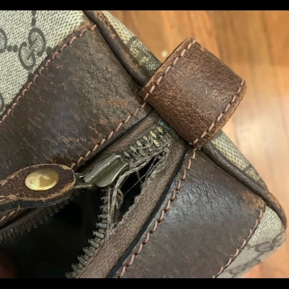 Gucci Brown Monogram Boston bag Vintage - Picture 7 of 8